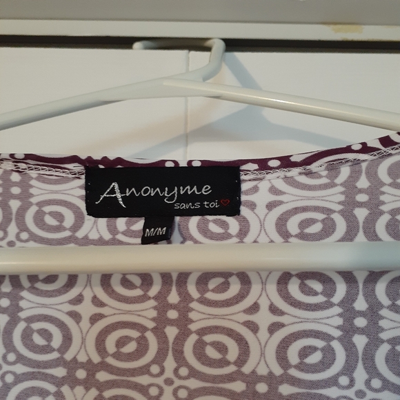 Ladies dress by Anonyme sans toi..purple & white size M - Picture 2 of 3